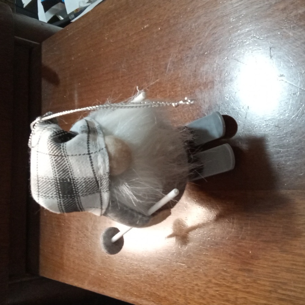Christmas skiing gnome ornament